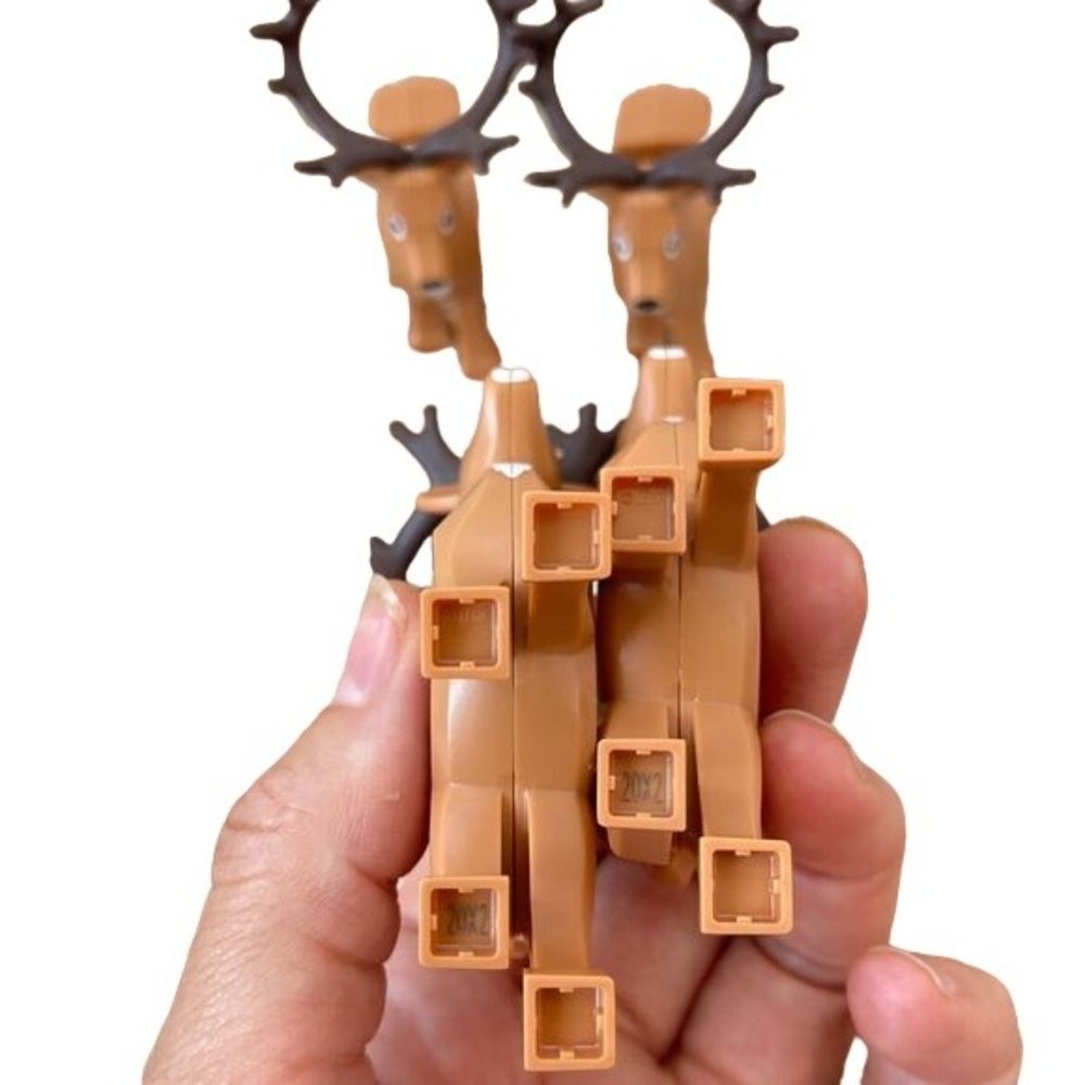 Lego Reindeer Set 4 Big Antlers Single Piece Figures Only  Holiday Decor 40499 - Picture 8 of 11